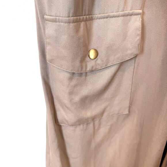 Francesca's Mi ami Taupe Open Midi Sleeveless Utility Vest Jacket NEW Med - Picture 8 of 12